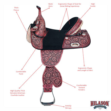 Western Horse Child Saddle Treeless American Leather Barrel